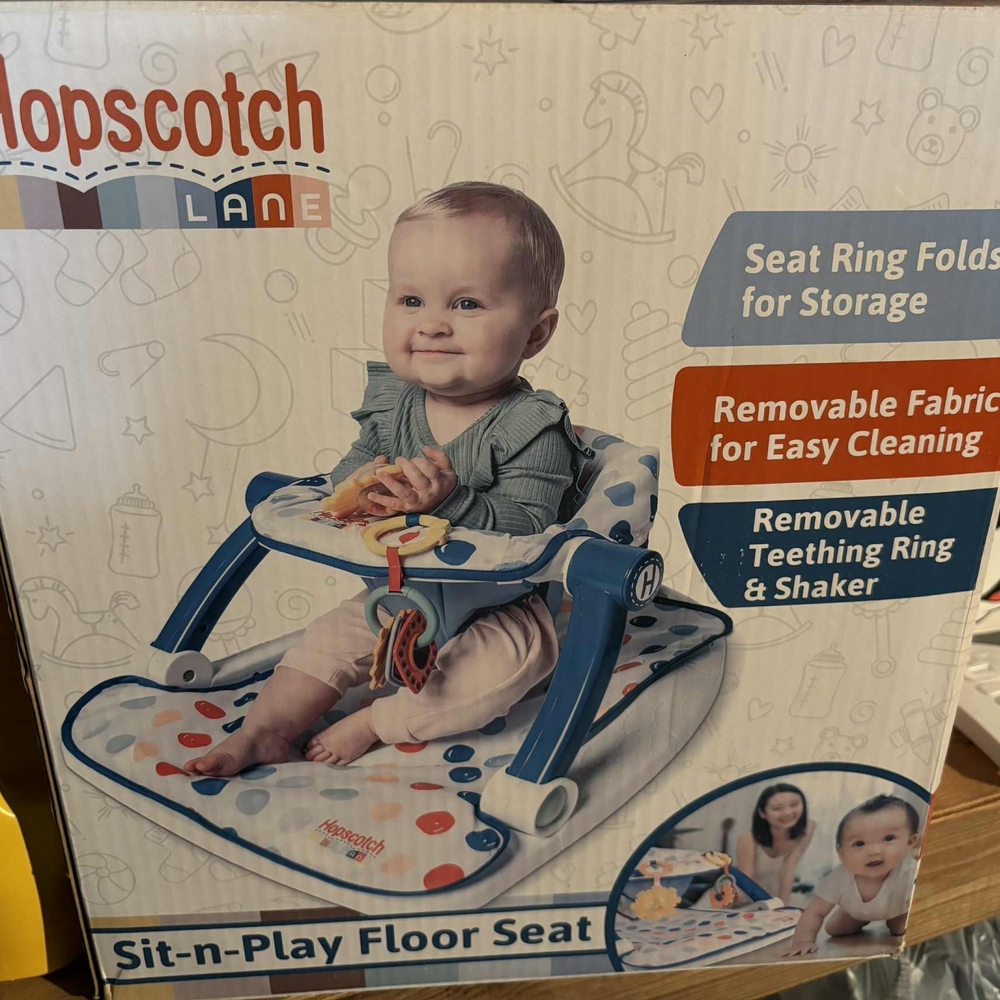Sit-n-Play Floor Seat - Blue and White